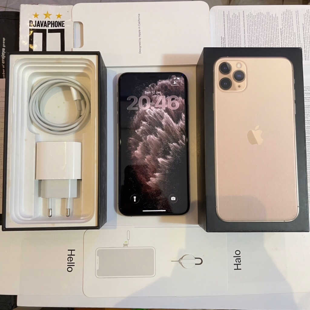 iPhone 11 Pro Max Gold 256GB BH 100% Ex iBox Resmi