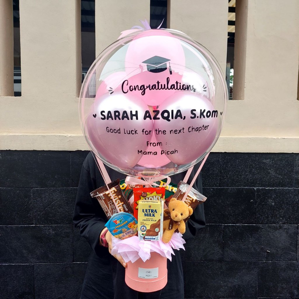 Bucket Balon/Balon Ucapan/Bouquet snack Kode 012 - miki florist