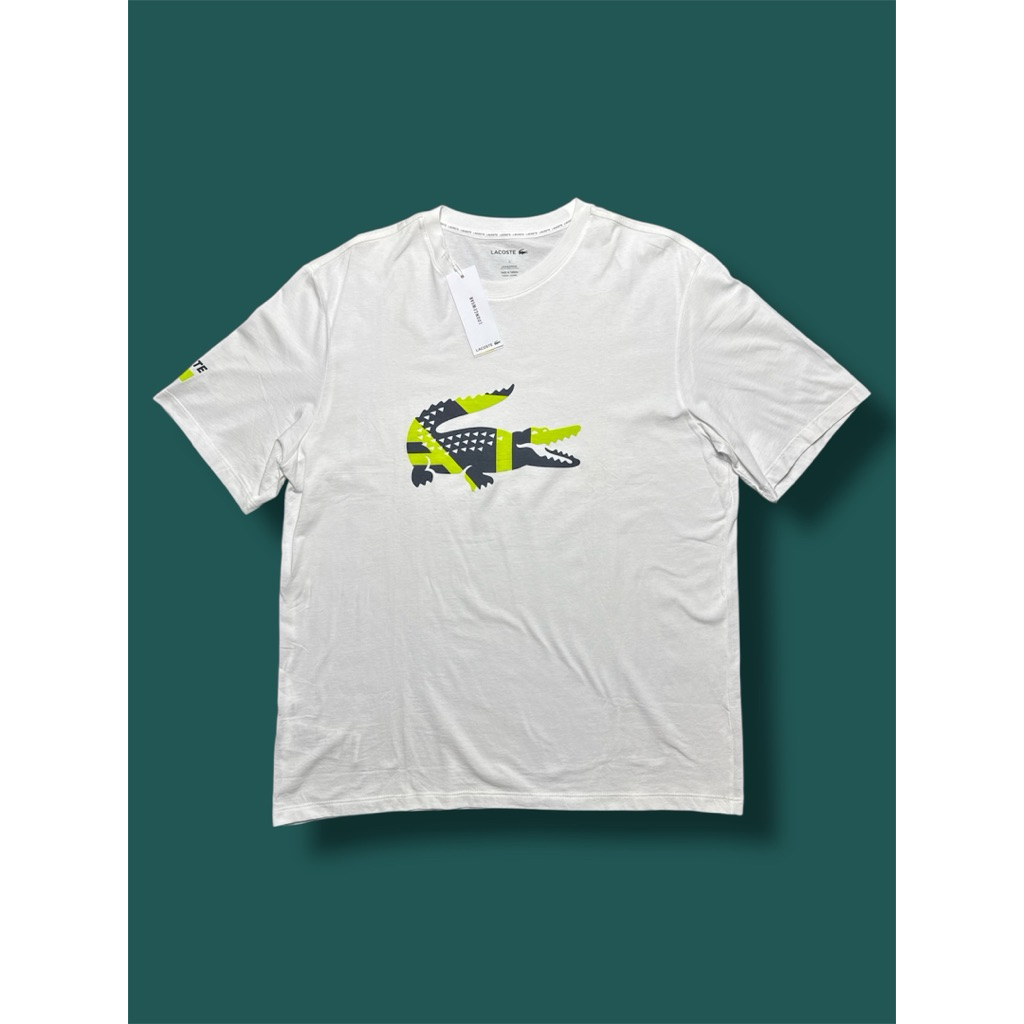 Kaos Lacoste Loungwear Putih Tersedia Dalam 2 Ukuran / FR5 (Size L)-FR6 (SizeXL) Original New
