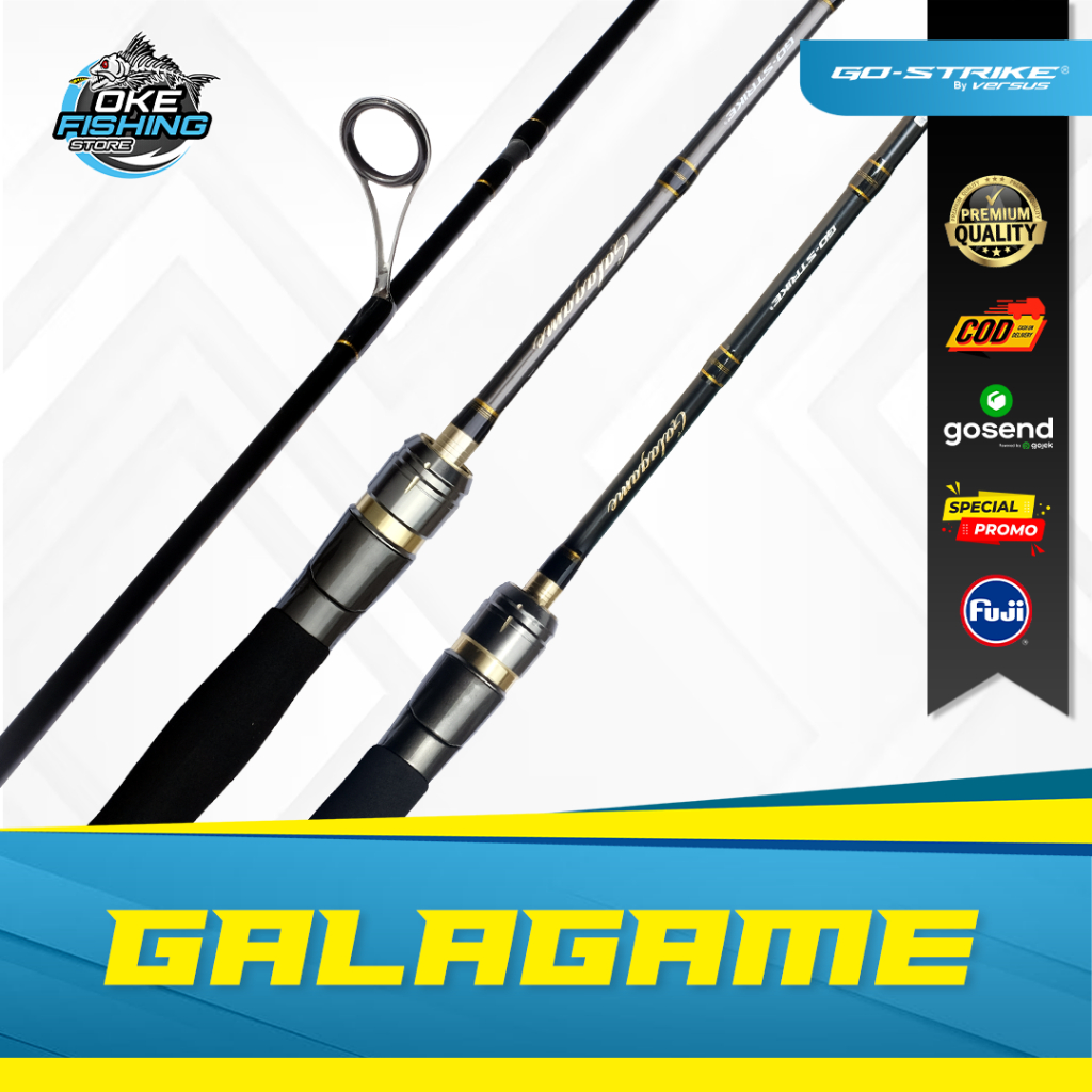 Joran Spinning GoStrike Galagame 180cm | 30T Carbon Fuji Guide | Rod Galatama Series Medium Light–He