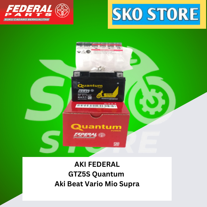 Aki Kering Federal GTZ5S Quantum Original Aki Beat Vario Mio Supra Murah
