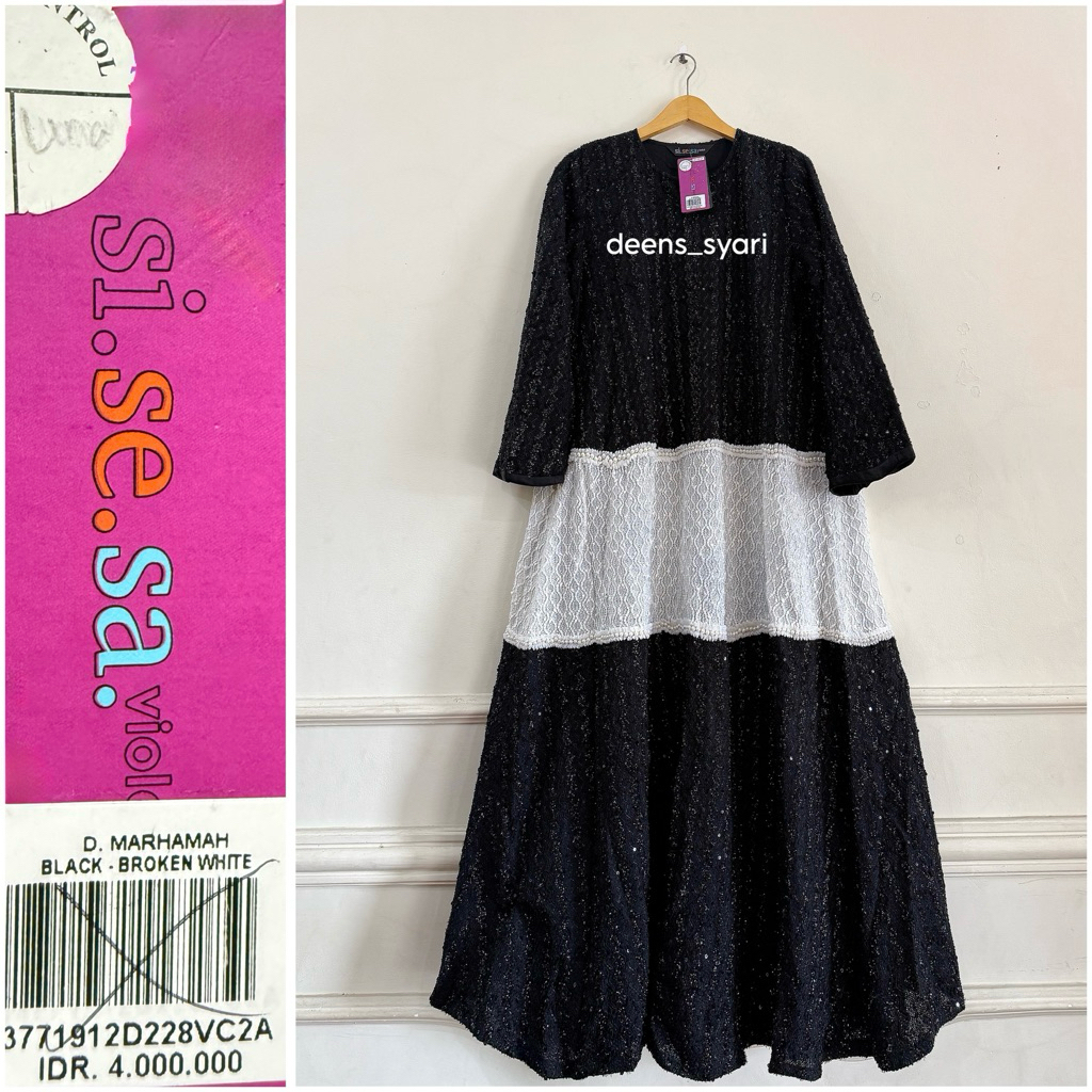 Sisesa gamis sisesa Black white