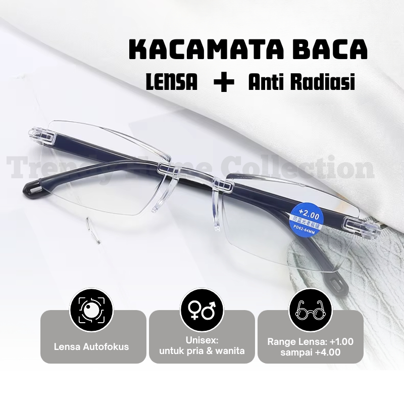 Kaca mata Pria Wanita Reading Glasses 807 G Kacamata Baca Lensa Plus Anti Radiasi +1.00 s/d + 4.0 / 