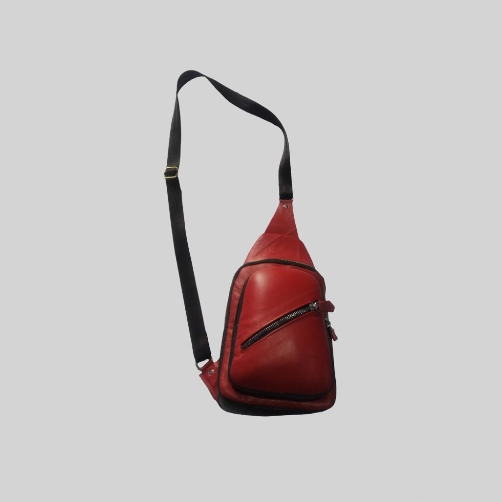 ​NK91 Leather - Tas Selempang Pria Kulit Domba Asli Classic Sling Bag Casual Vintage