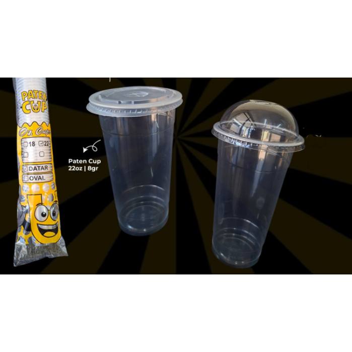 Gelas Plastik 22 Oz Datar Paten - 1 Slop