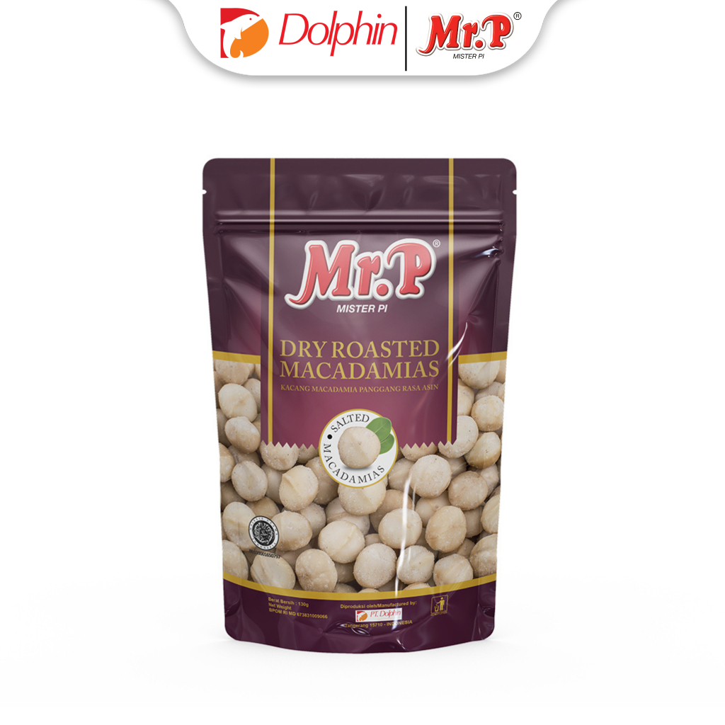 Mr.P - Kacang Macademia Panggang Rasa Asin 100gr - Dry Roasted Macadamias - Salted