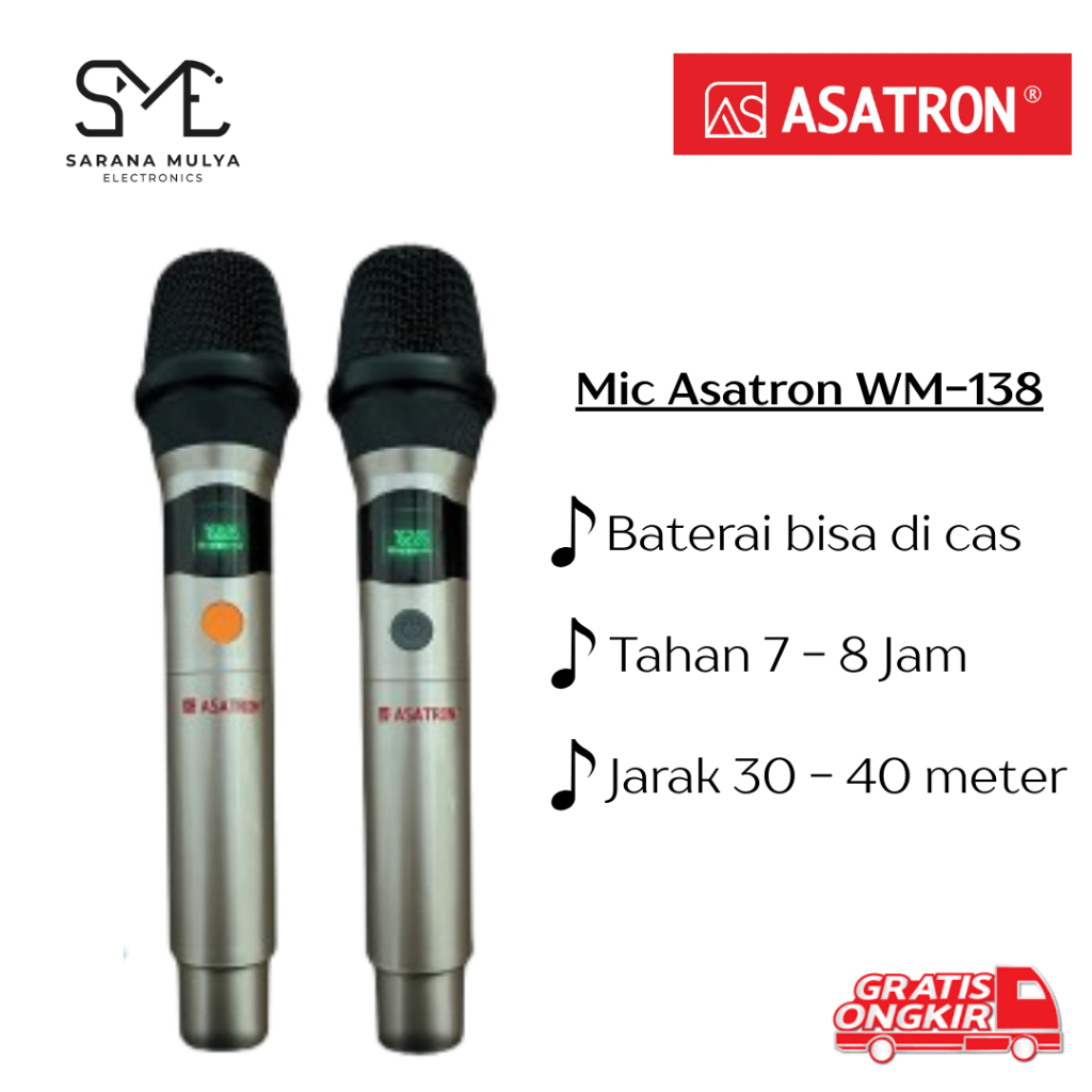 Mic Asatron WM-138 / Mic Wireless Universal / Mic Tanpa Kabel