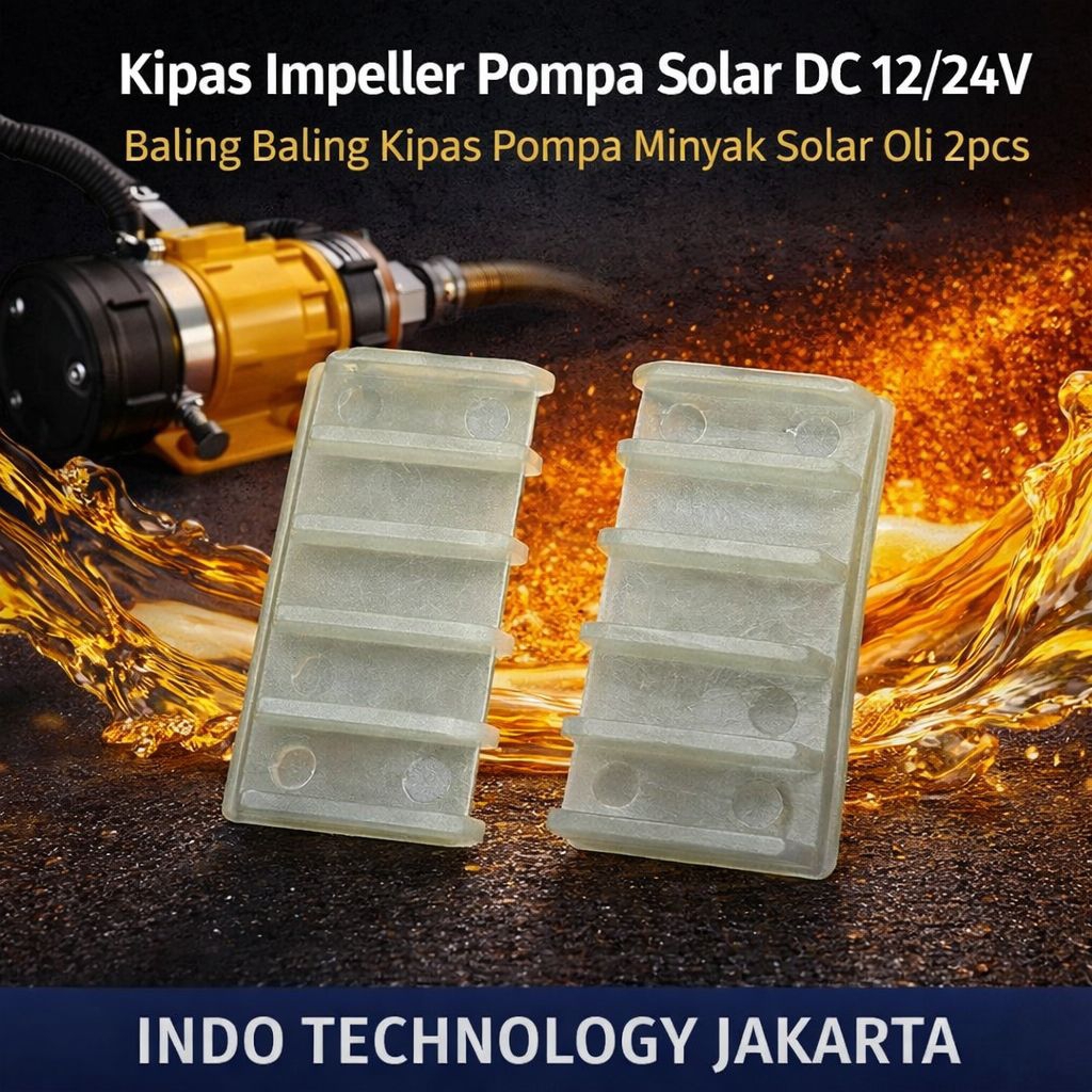 Kipas Impeller Pompa Solar DC 12/24V Baling baling kipas pompa minyak solar Oli 2pcs