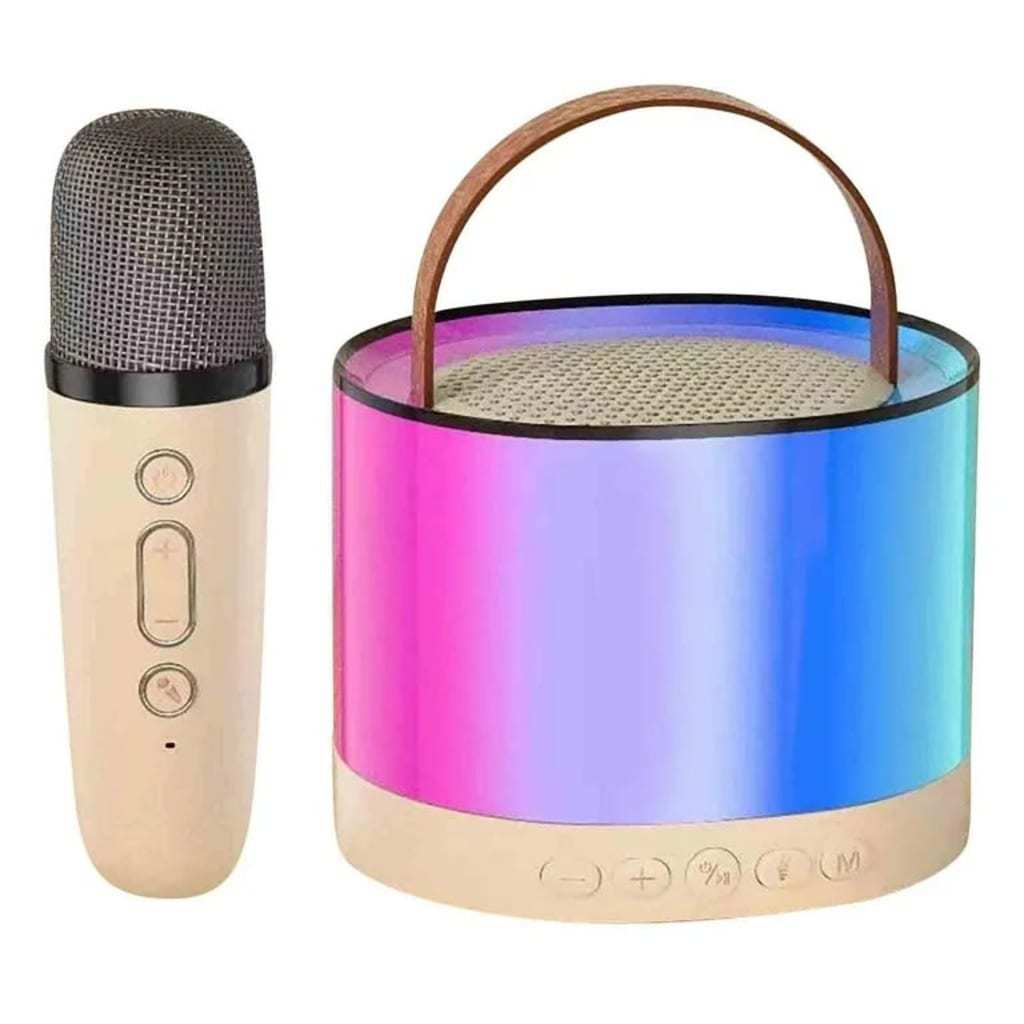 Speaker Bluetooth Portable Fleco F-201/K52 Bonus 1 mic Wireless-Speaker Mini FLECO F-201/CL3 KTV Blu