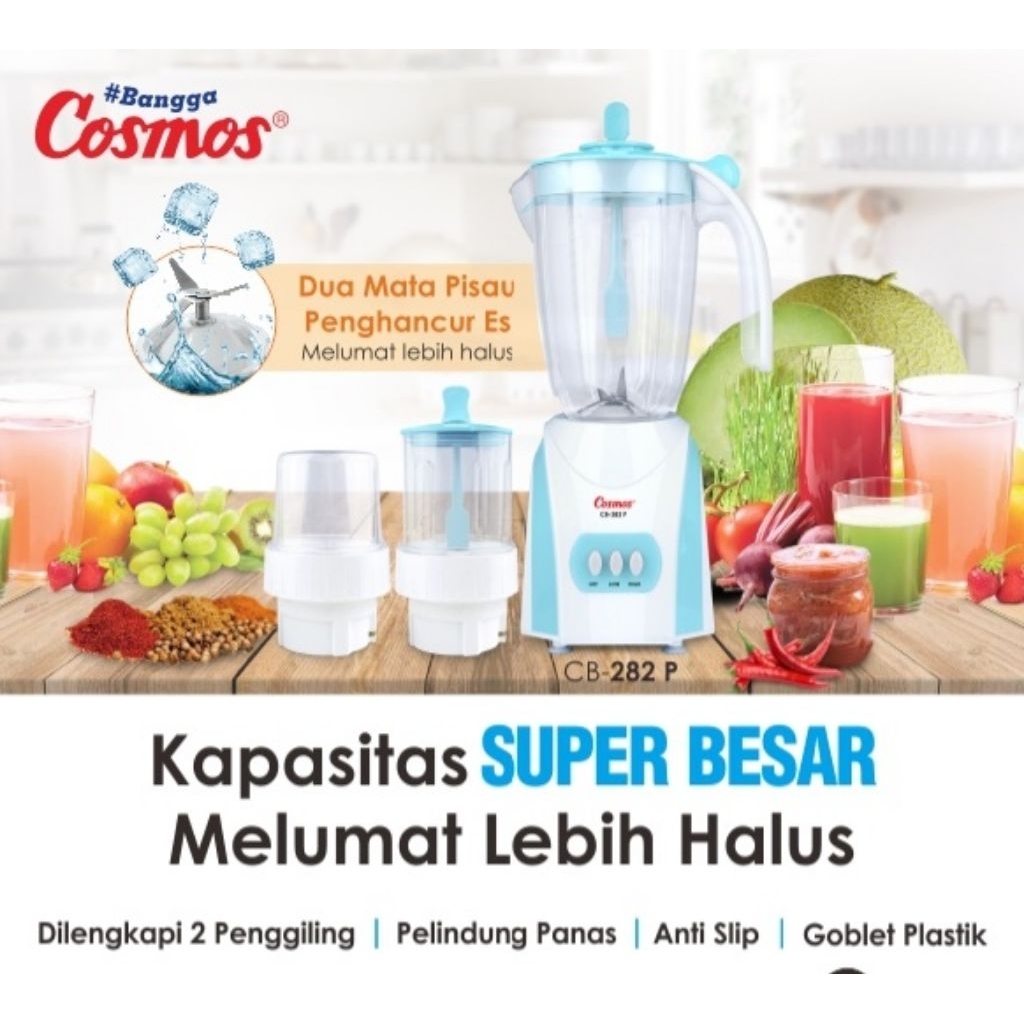 BLENDER COSMOS CB 282 P / BLENDER COSMOS CB282P PLASTIK/ BLENDER COSMOS BUMBU PLASTIK