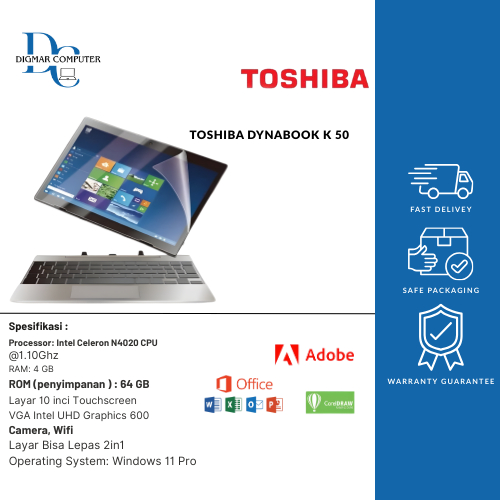 TOSHIBA DYNABOOK K50 – LAPTOP 2IN1 TOUCHSCREEN WINDOWS 11 PRO