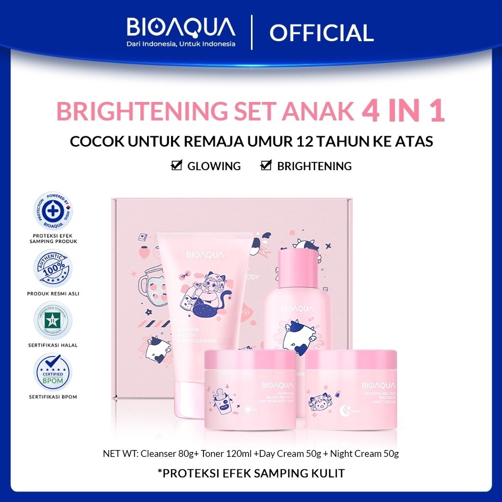 BIOAQUA MILK NIACINAMIDE GLOWING & BRIGHTENING SET