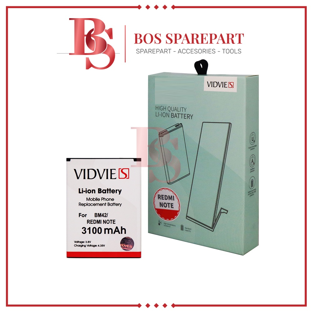 VIDVIE-S BATERAI XIAOMI  BM42 / REDMI NOTE ORI 100 / BATTERY / BATRE