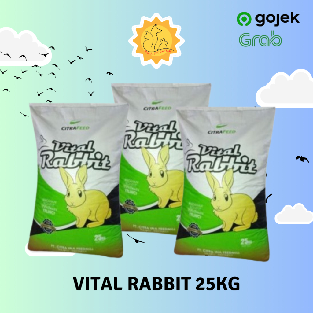 GOJEK citra feed vital rabbit 25kg makanan kelinci 25 kg rabbit food freshpack pelet pakan