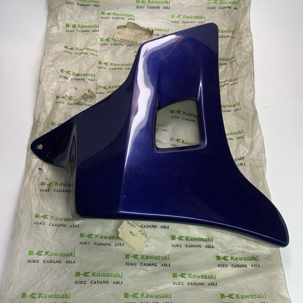 SAYAP TANGKI COVER RADIATOR NINJA R KIS C J OLD LAMA BIRU TUA KAWASAKI GENUINE PARTS / KGP 36001 - 1