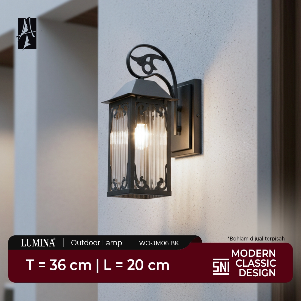 Lumina - Lampu Dinding Outdoor Taman & Teras Wall Lamp Desain Klasik Modern Standar SNI - Type WO-JM
