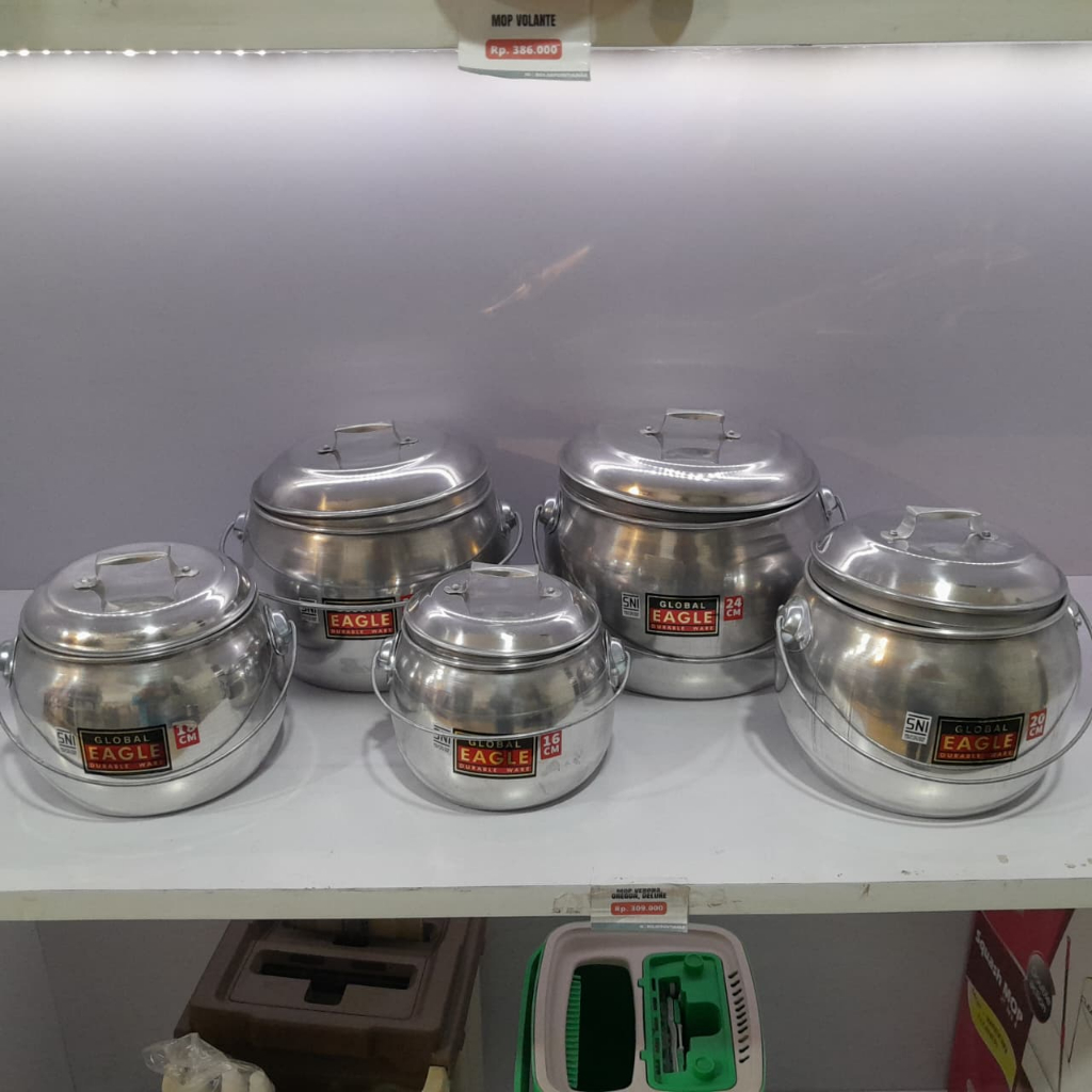 Periuk Aluminium Global Eagle / Panci Periuk Masak / Periuk Aluminium Tutup / Panci Dapur Serbaguna 