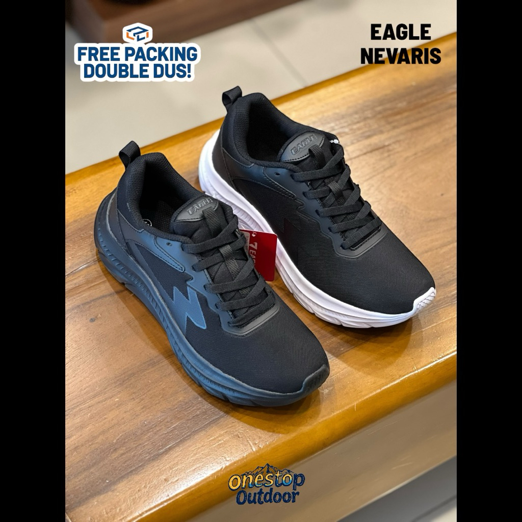 Eagle Nevaris New 2026 - Sepatu Sekolah Eagle Nevaris - Sepatu Full Hitam Eagle Nevaris - Sneakers E