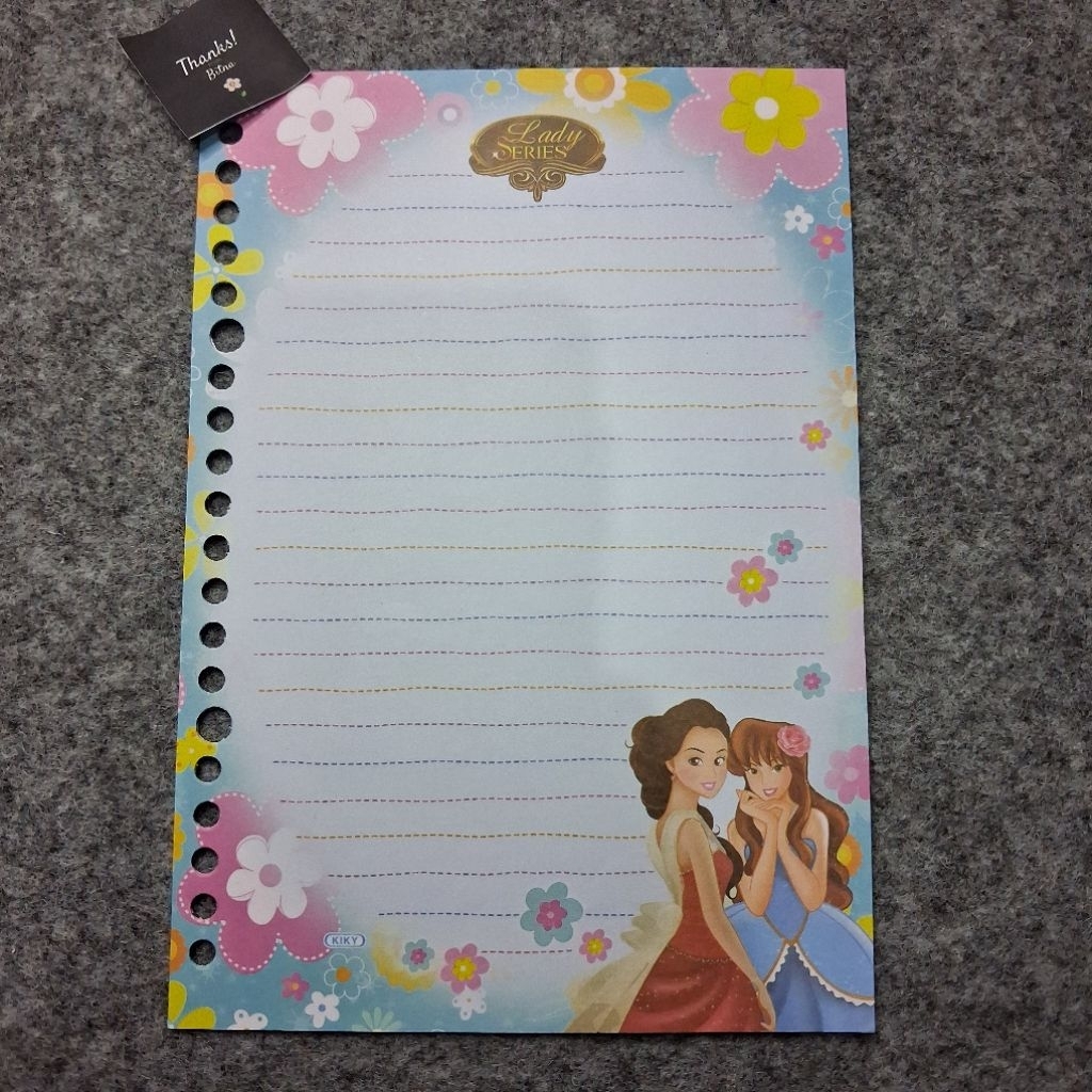 ( Preloved ) Loose Leaf / Kertas Binder Karakter Lady Biru
