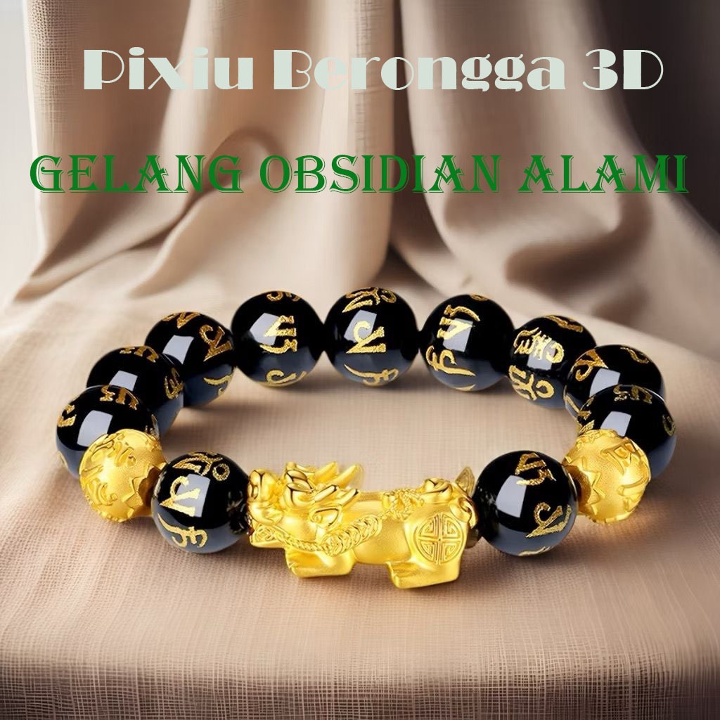 Gelang mantra enam karakter, gelang Pixiu, Pixiu berongga, kerajinan 5D, gelang pasangan Pixiu