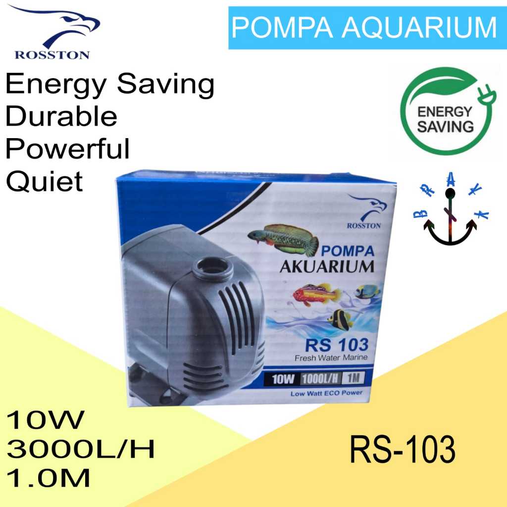 Pompa kolam Ikan koi 10 Watt - Mesin Pompa Air mancur Low Watt Rosston RS 103