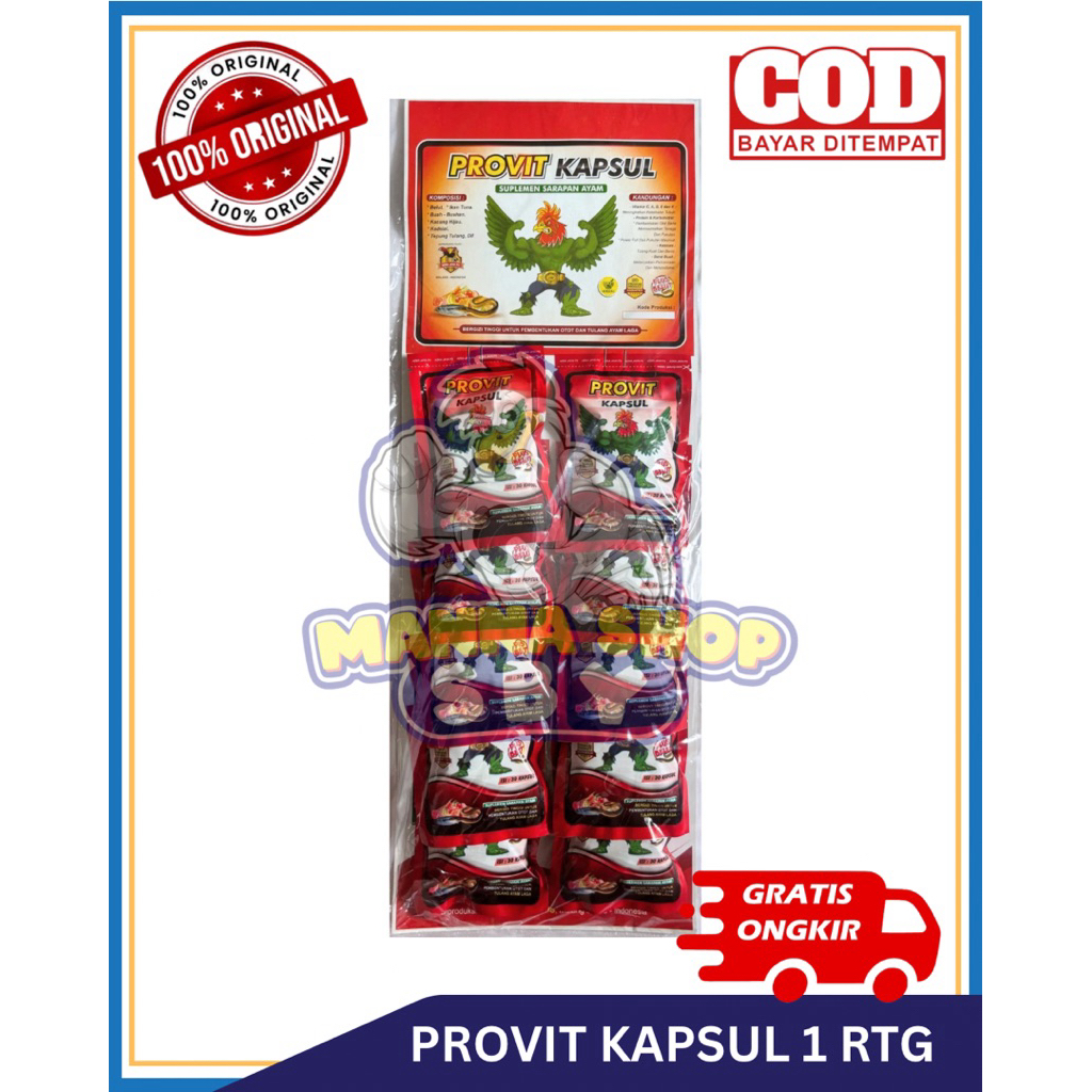 (MNS) Jamu Vitamin Ayam Jago Laga PROVIT KAPSUL tulang kuat otot tenaga maksimal 1 renteng