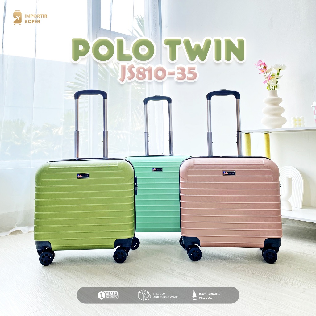 Importir Koper Pilot Polo Twin Cabin Size 18 Inch  Suitcase Luggage Travel Ringan
