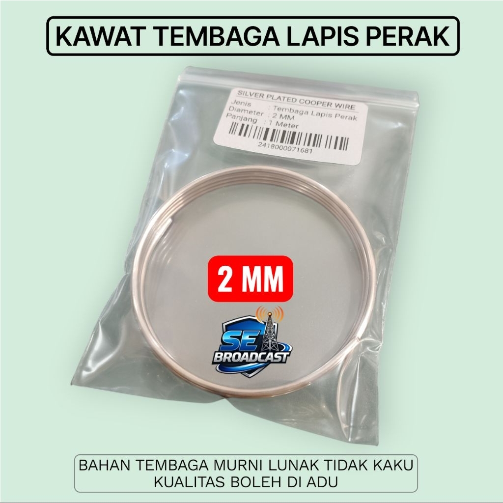 KAWAT TEMBAGA LAPIS PERAK 2MM