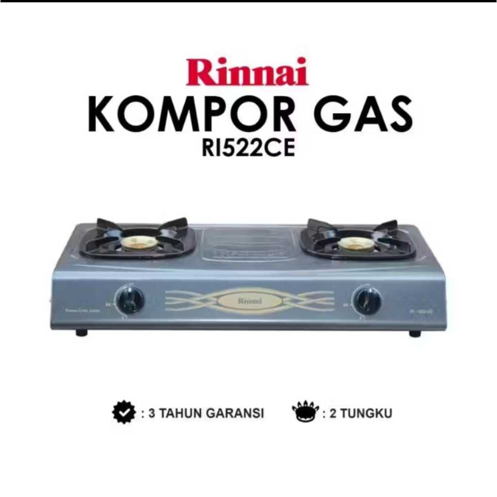 Rinnai Kompor Gas 2 Tungku 100% Ori Tested rekondisi