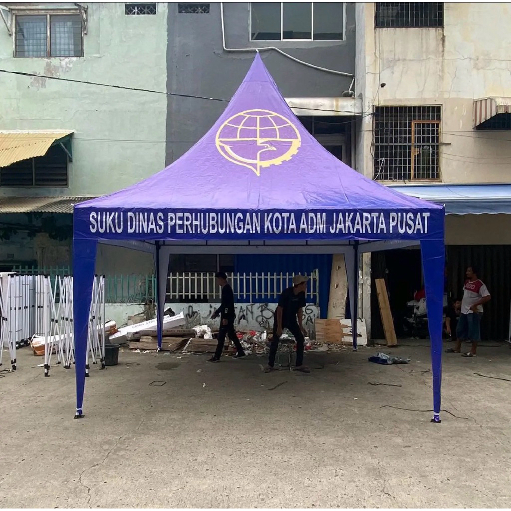 TENDA KERUCUT 4X4 PRINTING RANGKA DABELDEX BAHAN 410