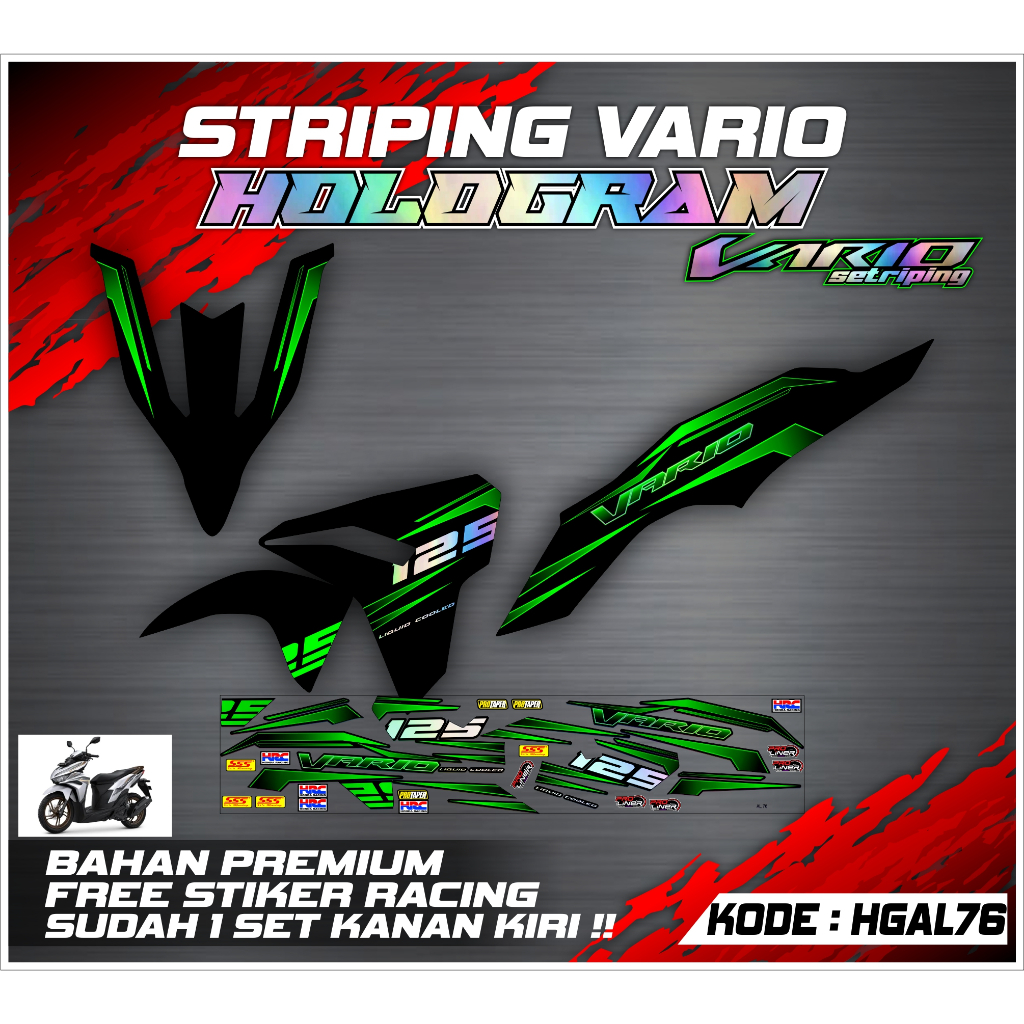 Stiker Striping HOLOGRAM  Vario 125 New Variasi Lis Semifull Vario 125 (HGAL76) New