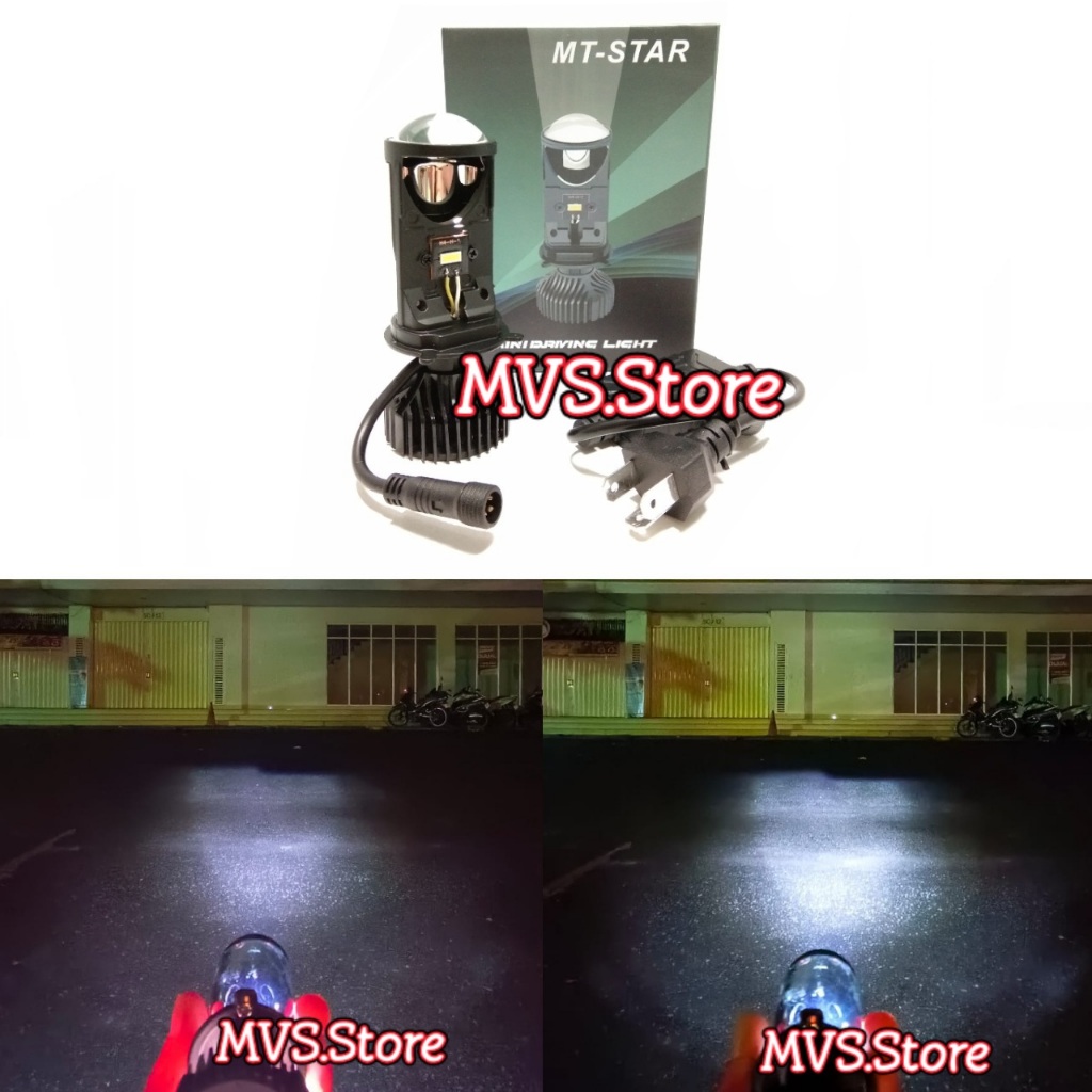 Lampu Utama Led Mt Star H4 Projector Mini H4 Projie Cut Off