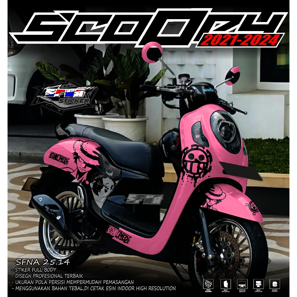 ( COD ) Terbaru Decal Sticker Scoopy New 2021 2022 2023 2024 Full Body Skotlite Variasi Striping Sco
