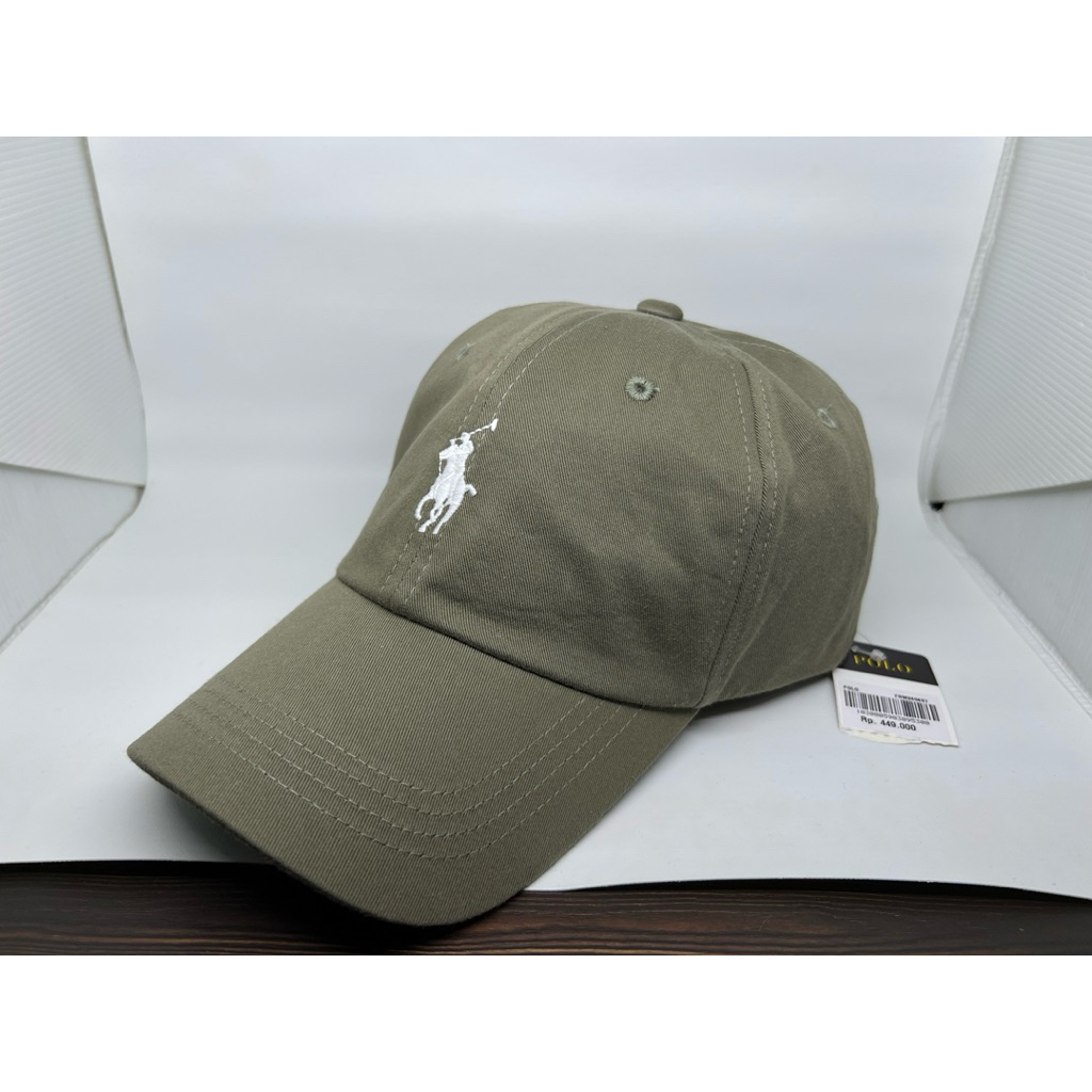 Cap Topi POLO Hijau Muda Leather Strap Original