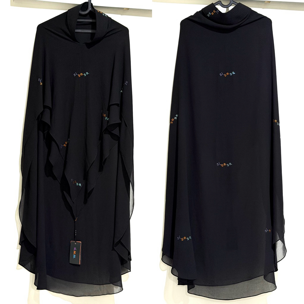 Khimar SISESA Alula Black Full Swarovski Model Sumayya (New with Tag)