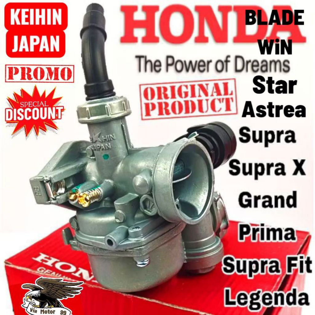 KARBURATOR HONDA ORIGINAL  SUPRA X LEGENDA SUPRA FIT PRIMA GRAND KODE PART 16100-KEV-901 KEIHIN JAPA
