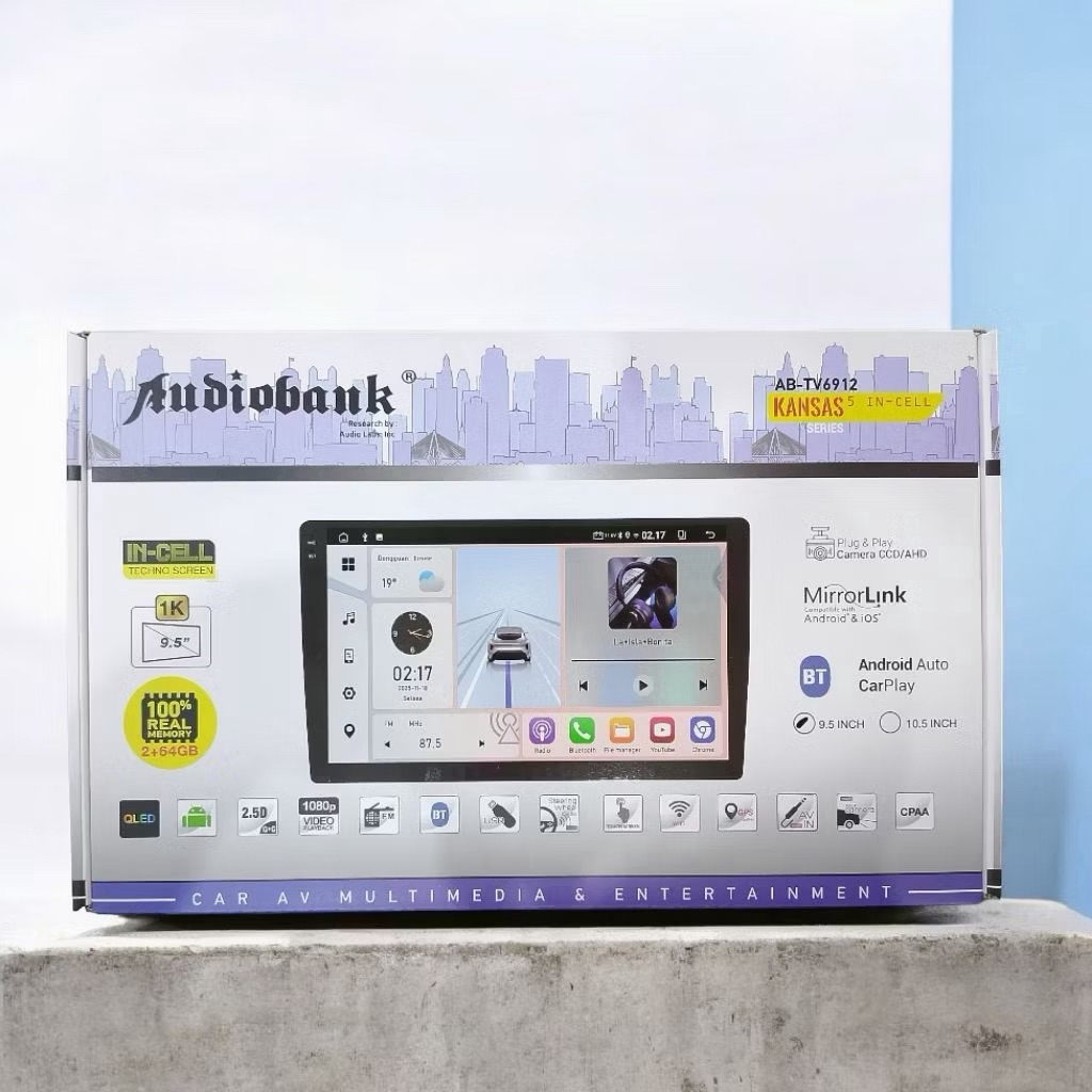 HEADUNIT ANDROID  2/64 AUDIOBANK 9,5inch Incell AB-TV6912