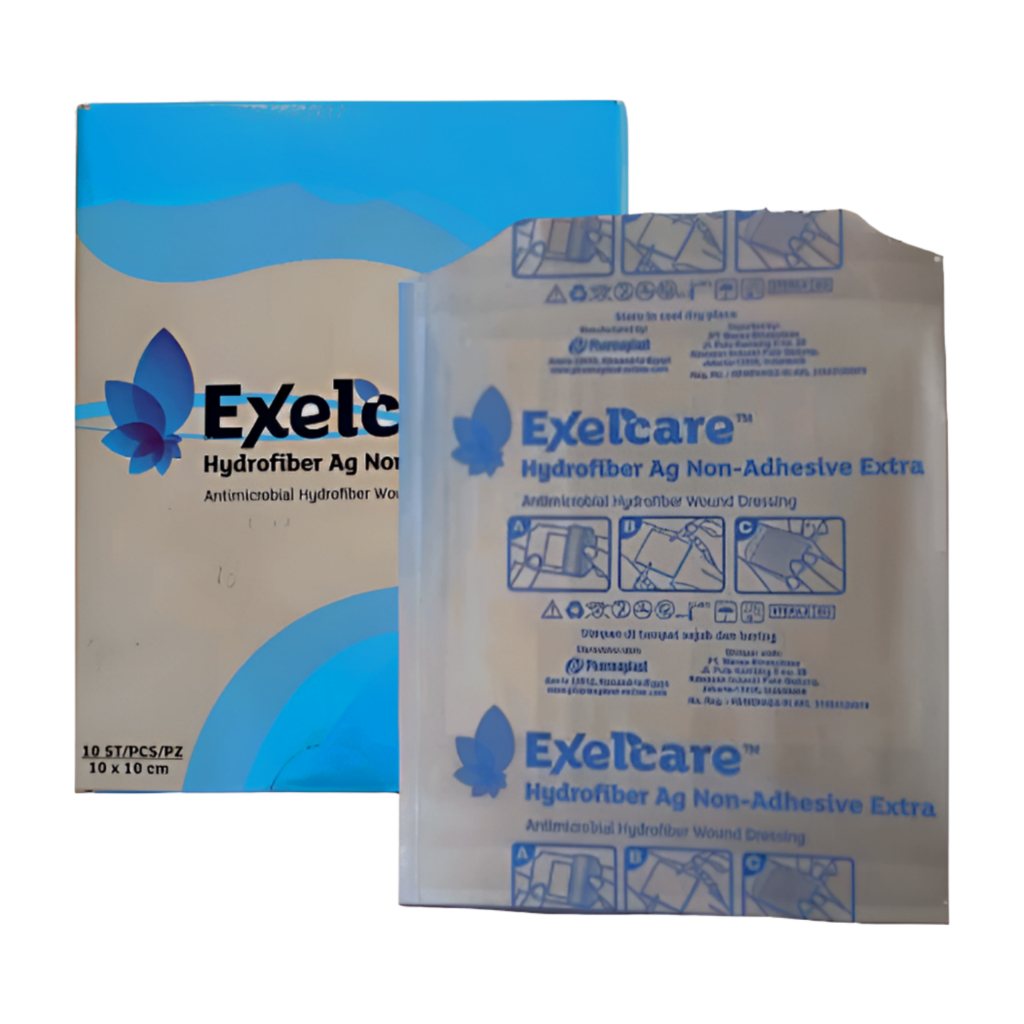 Exelcare Hydrofiber AG Non Adhesive Extra Anti Infeksi 10 x 10 cm Per Lembar