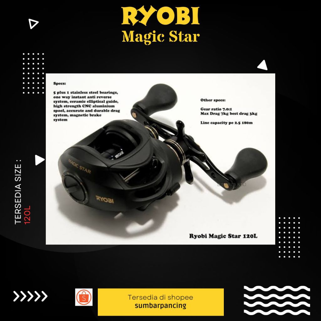 ALAT PANCING, KATROL BC, REEL BC RYOBI - MAGIC STAR 120L