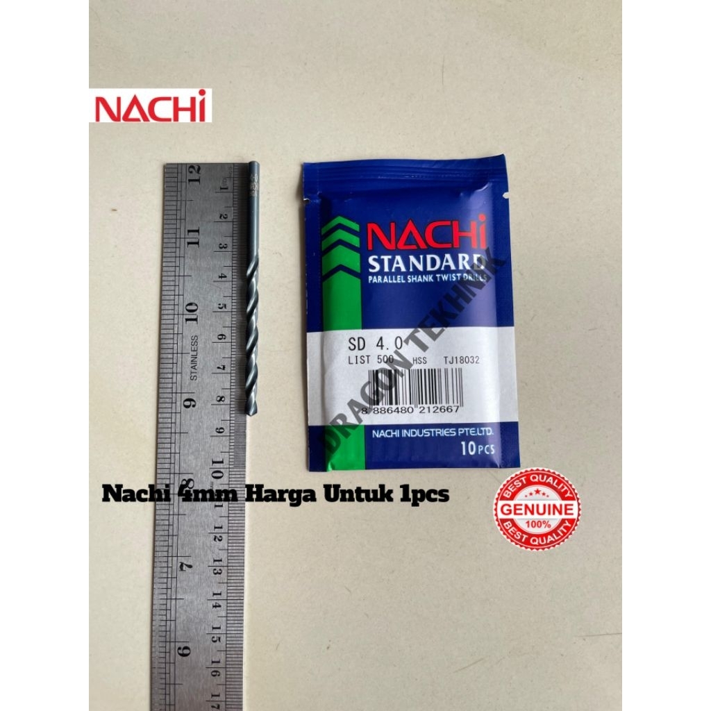 Nachi 4MM Mata Bor Besi HSS-Nachi Mata Bor Besi HSS 4MM