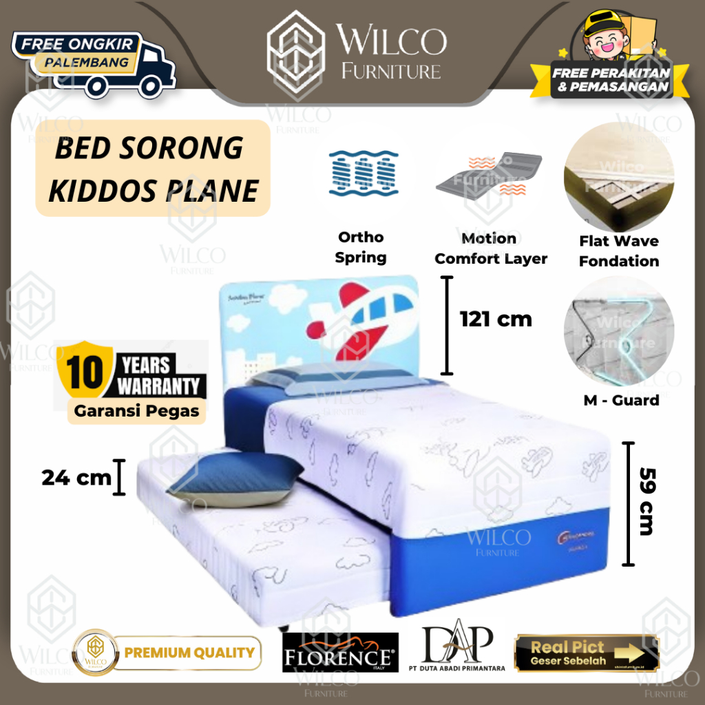 Springbed Florence 2 In 1 Kiddos Plane / Bed Sorong Florence Kids