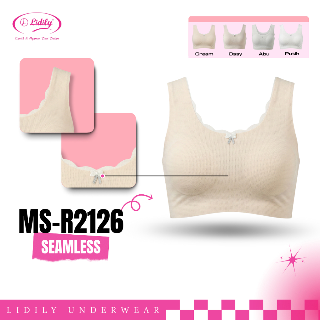 LIDILY - BH Remaja Step 2 LIDILY MS R2126 Seamless Tanpa Kawat All Size | Bra Nyaman Harian