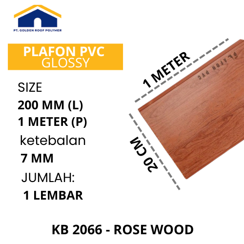 GOLDEN Plafon PVC 1 Meter Perbox GOLDEN-ROSE WOOD  / Plafon PVC Minimalis