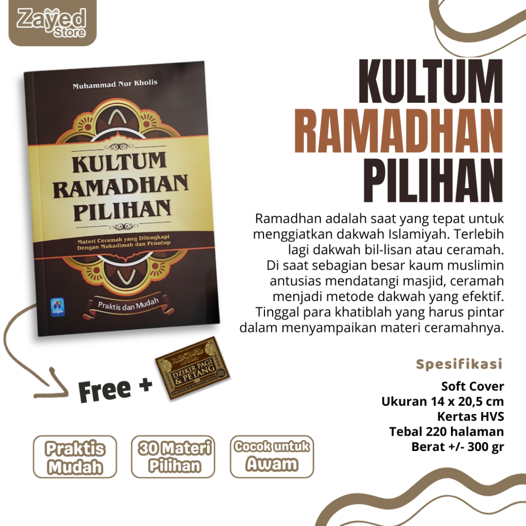 2 Buku - Kultum Ramadhan Pilihan: Buku Kultum Ramadhan Gratis Buku Dzikir Saku - Pustaka Arafah
