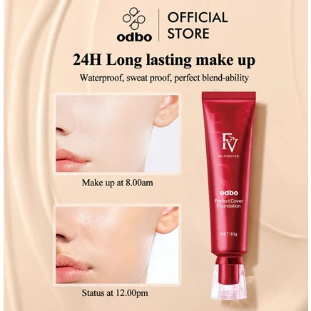 OdbO Perfect Cover Foundation 30g flawless and long-lasting makeup FV SK forever