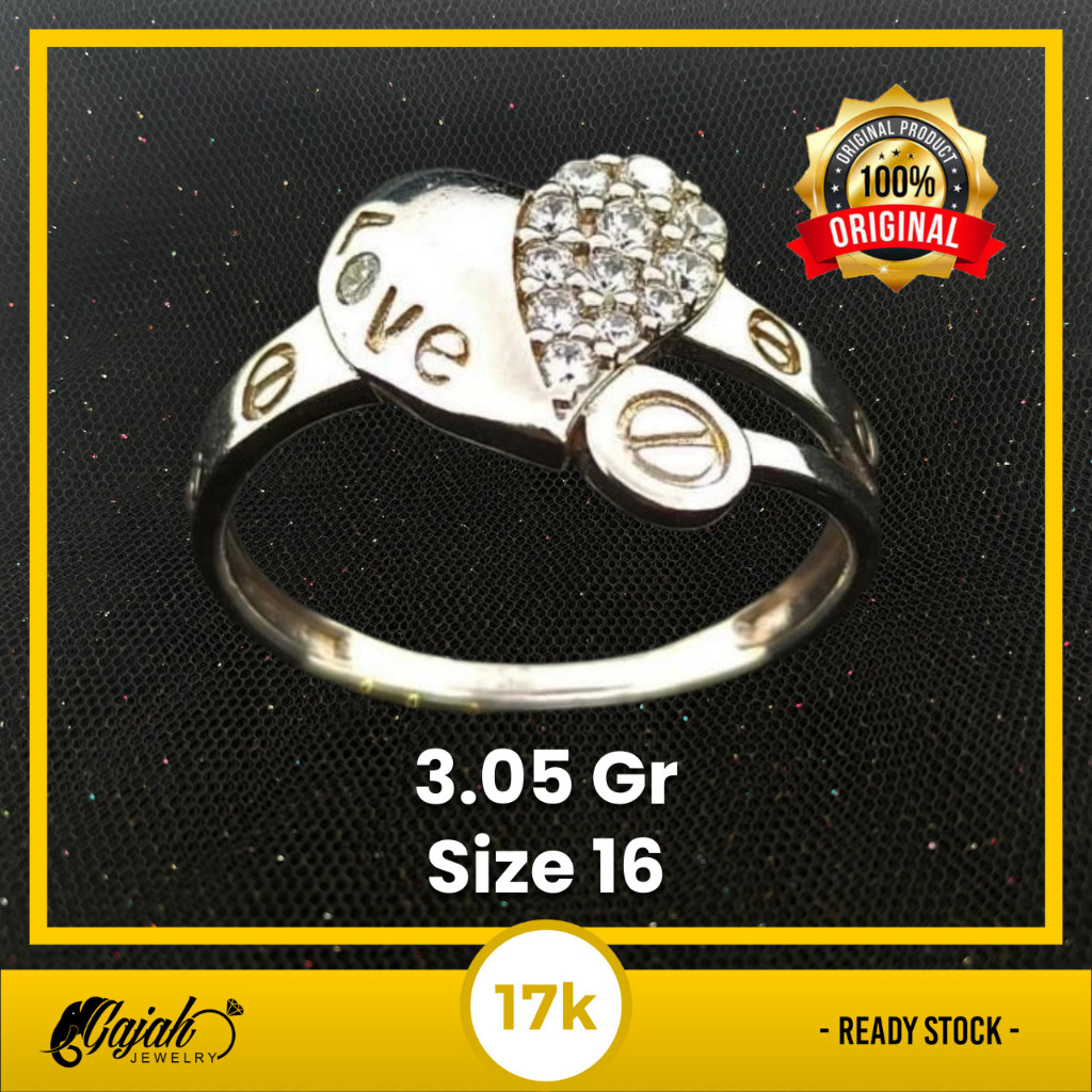 Cincin Emas 17K - Toko Emas Gajah - 3.05 Gram 1805