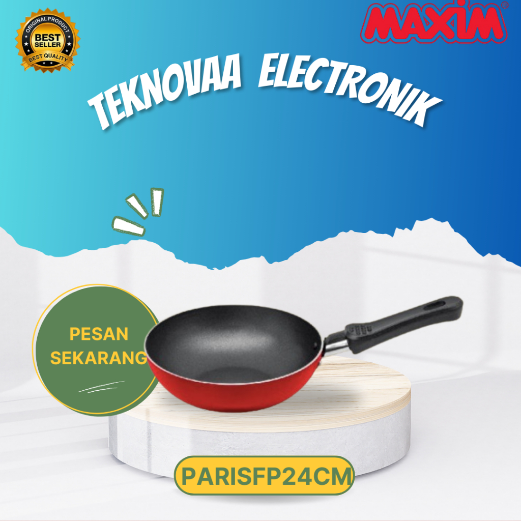 FRYPAN MAXIM PARIS  24 CM TEFLON WAJAN/MAXIM TEFLON 24CM ORI BERGARANSI/MAXIM FRYPAN PARIS 24CM/WAJA