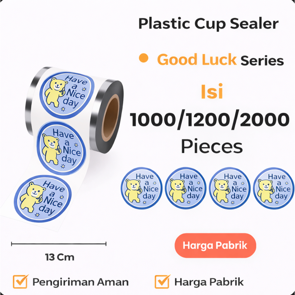 SealCupPlastikLid Isi1200,2000/GoodLuckSeries/Cup Sealer/PenutupPress/TutupSegelMinumanBoba,Kopi,Teh