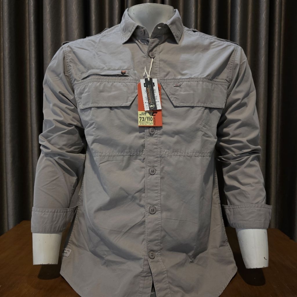 CARDINAL CASUAL Kemeja Pria Lengan Panjang Kasual Slim Fit Warna Putih KEMEJA PRIA TERBARU TERLARIS