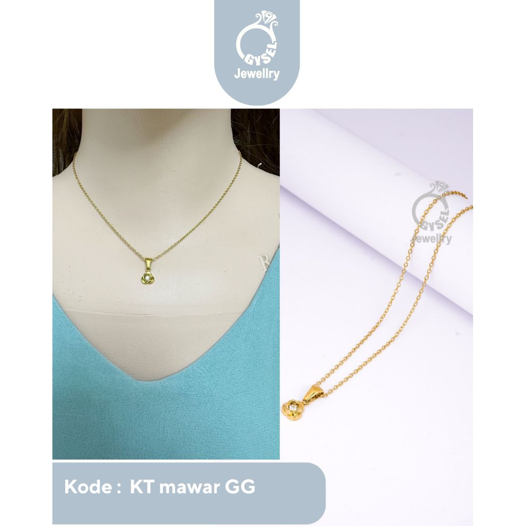 KT mawar GG - Kalung Bunga Mawar Gold